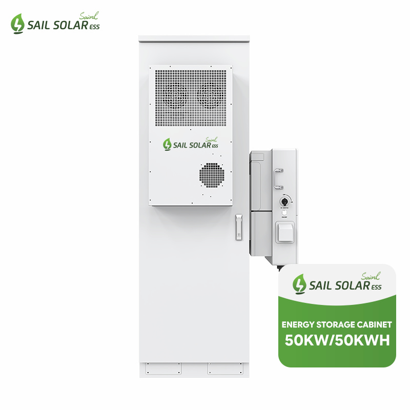 Armoire extérieure tout-en-un pour batterie industrielle et commerciale de 50 kWh avec onduleur solaire hybride triphasé