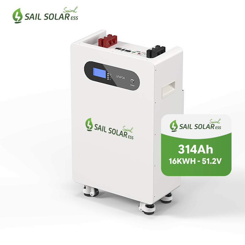 Batterie lithium-ion LiFePO4 basse tension 51,2 V 314 Ah Sail Solar 16 kWh pour usage domestique