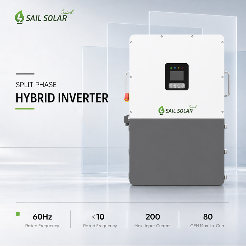 Onduleur hybride SAIL SOLAR 8-15 kW à 3 MPPT divisés pour usage résidentiel